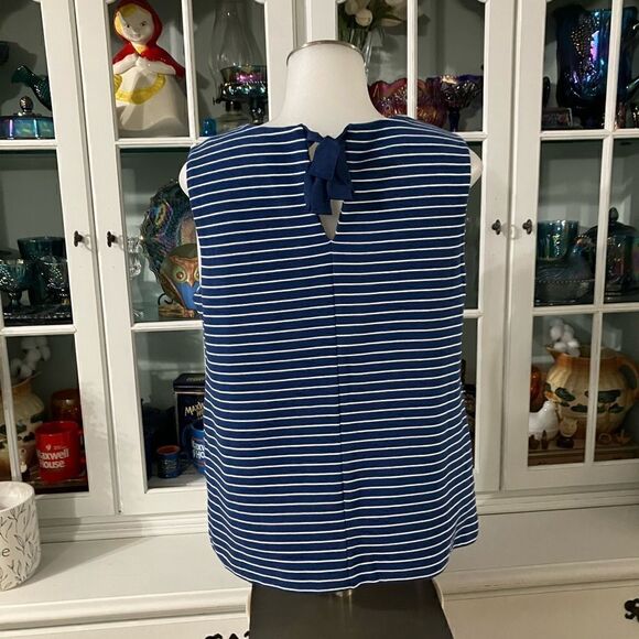 Banana Republic Blue & White Striped Sleeveless Top Top Sz Small - Picture 5 of 8